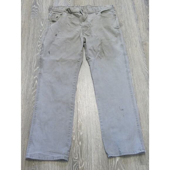 DICKIES Work Uniform Pants Size 38x30 Men Cell Pocket Cotton Gray Mechanic - Picture 1 of 9